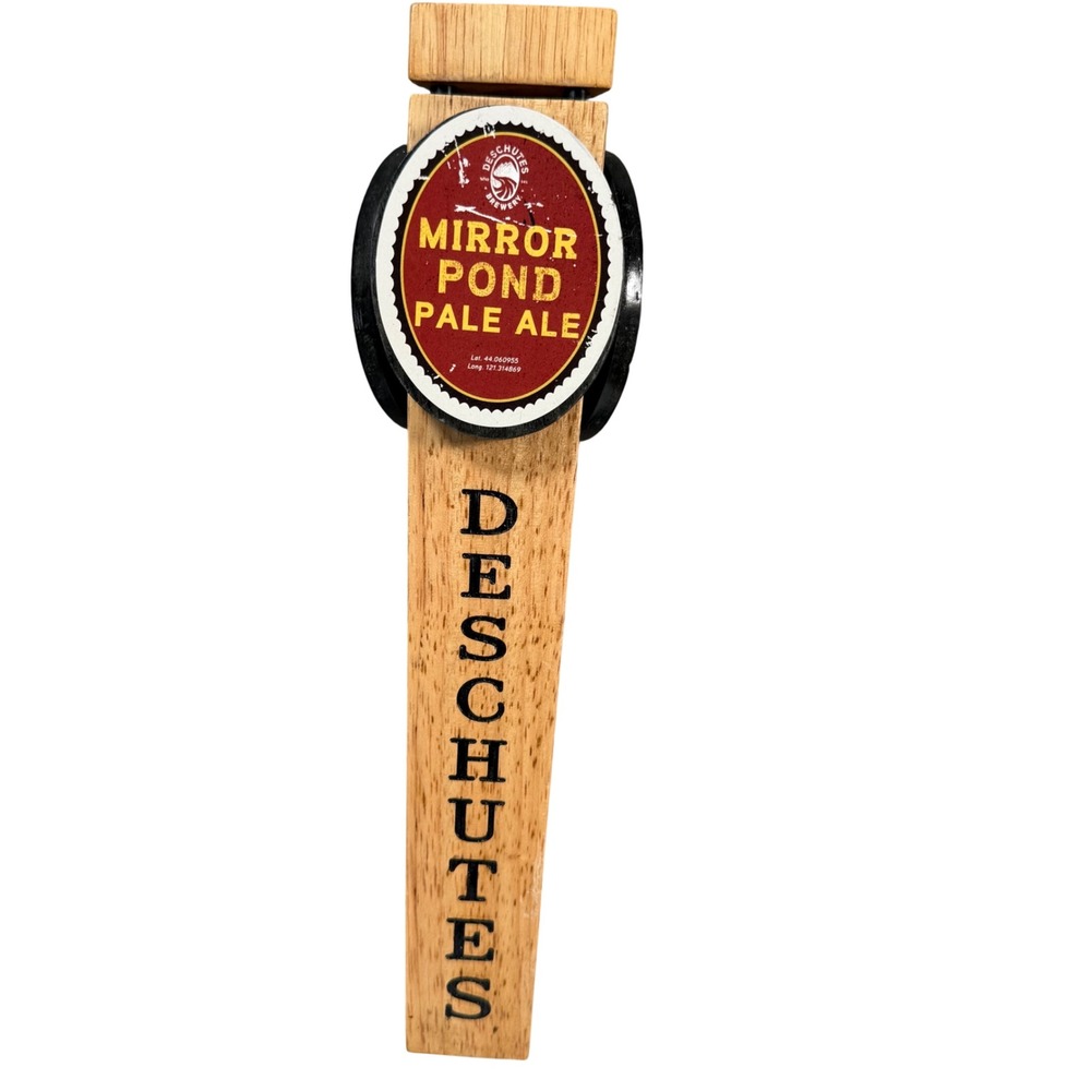 Deschutes Brewery Mirror Pond Pale Ale Tap Handle Wood 3-Sided Bar Keg Kegerator